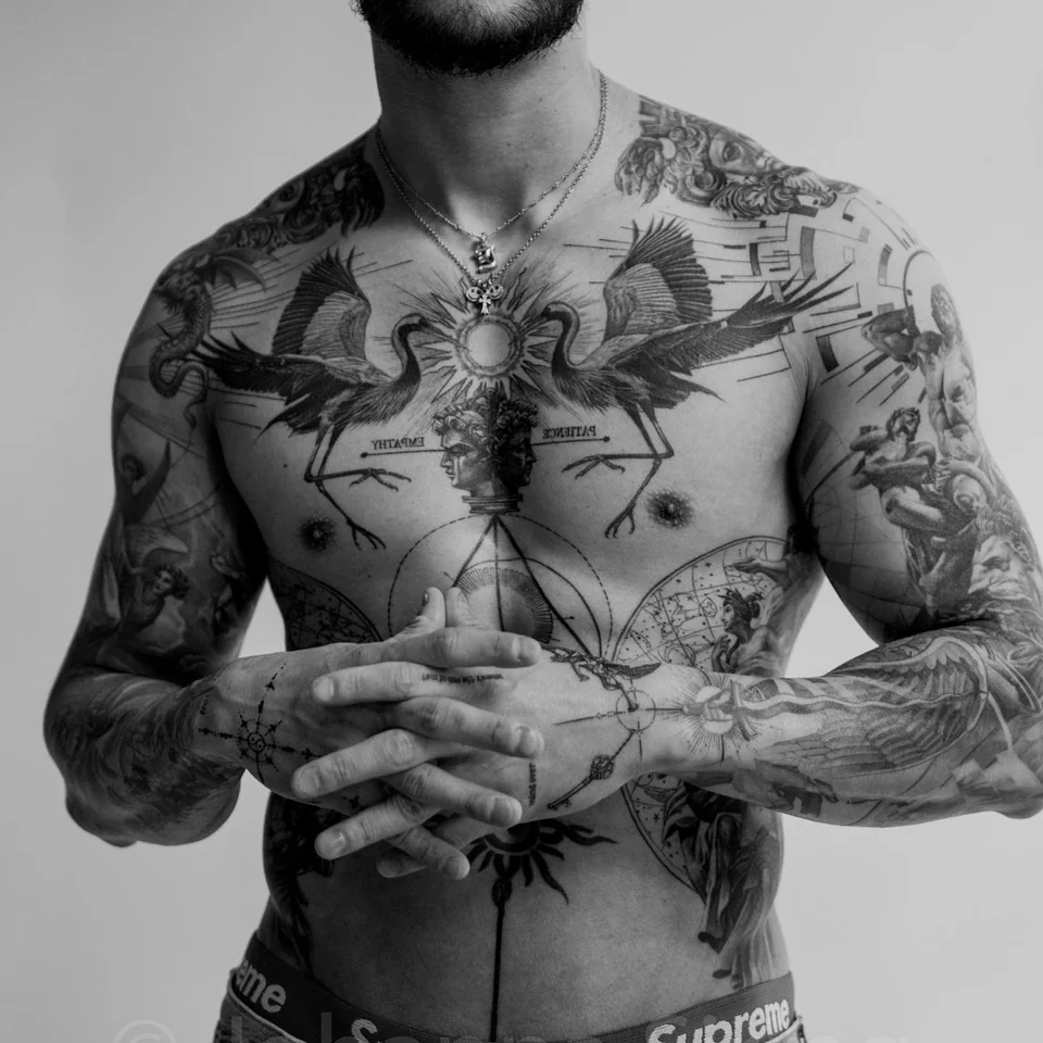 Full front sleeves tattoo