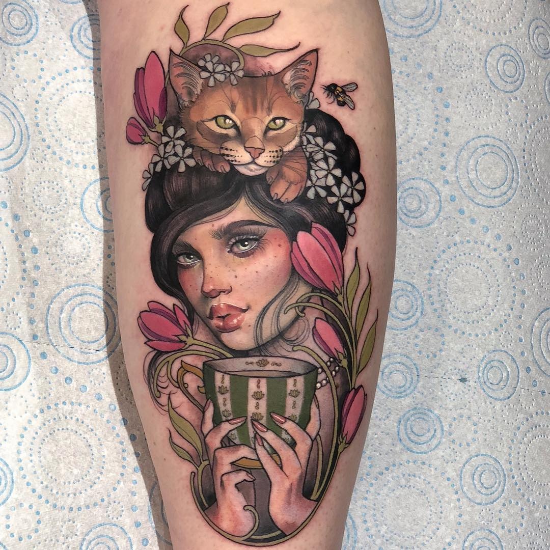 Dave Schultz, neo-traditional tattoo artist at Hanger 18 Tattoos in London  Ontario