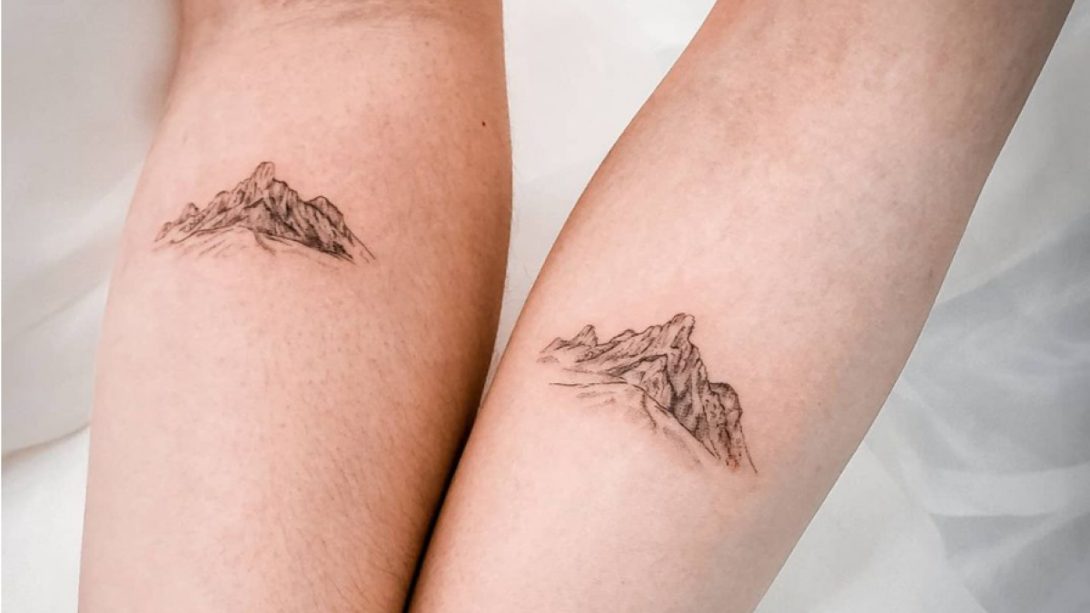Tiny mountain range tattoo by Zaya Hastra inked on the right forearm |  Mountain range tattoo, Tattoos, Small wrist tattoos