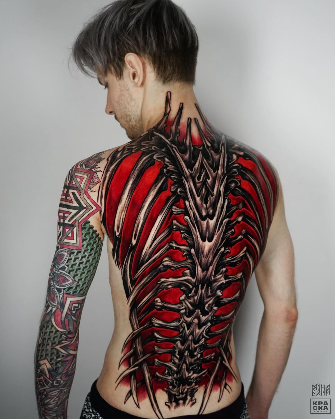 organic full back tattoo by mironovich