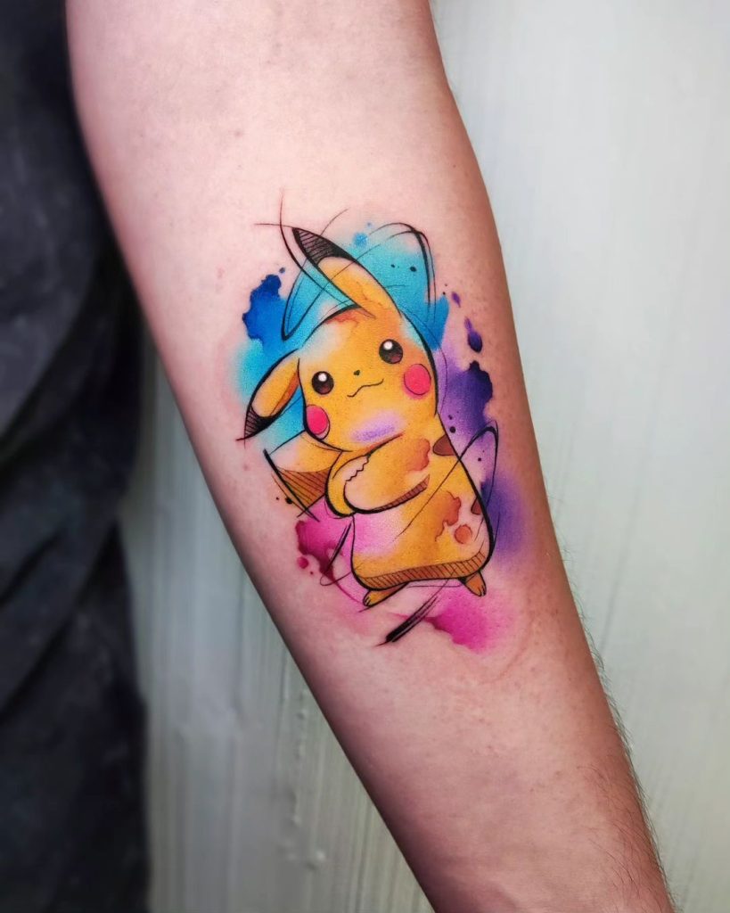 watercolor tattoo by pablo colors
