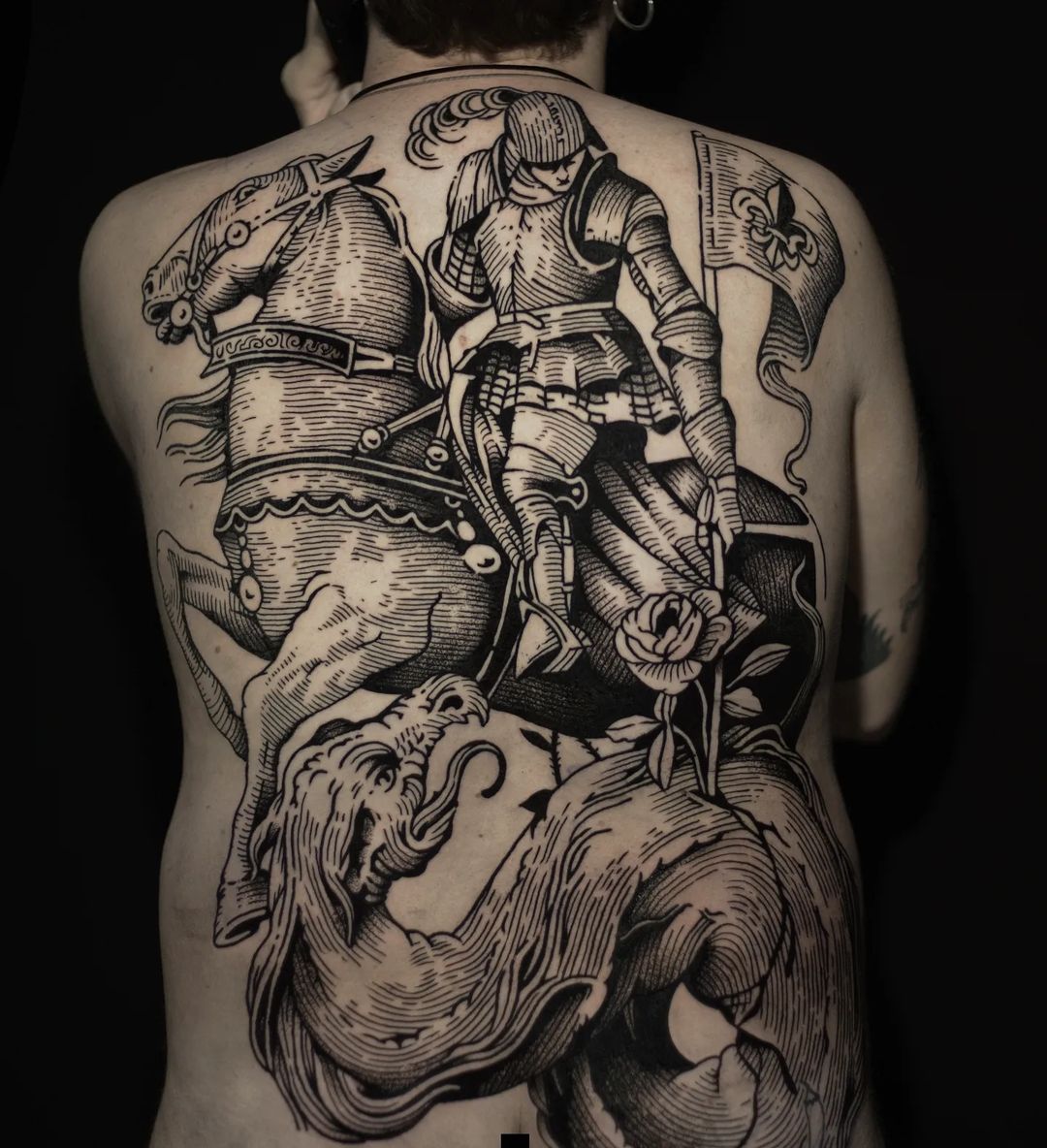 dark art full back tattoo by jaime montalvo