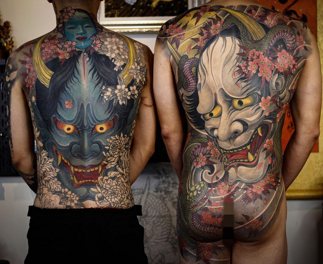 japanese full back tattoo by jun teppei