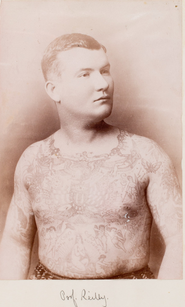 John O'Reilly, c.1880s vintage tattoo historical archive photograph