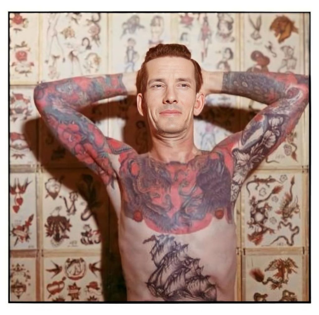 Tattoos by Doc Forbes, Vancouver, British Columbia, Canada, c.1960 vintage tattoo historical archive photograph
