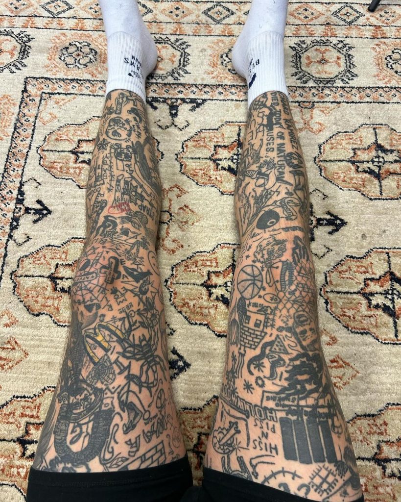 Rough Old School Prison Style Double Leg Sleeve by Chris Woodhead