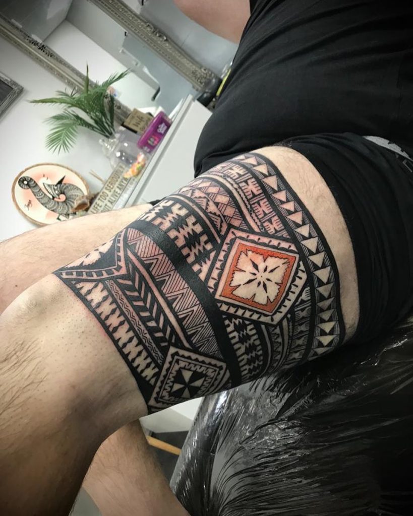 Samoan Tribal Leg Band Tattoo by Studio Tatatau