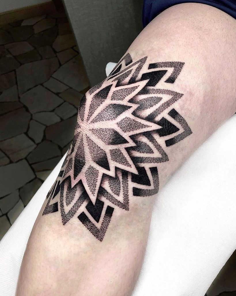 Knee Mandala Tattoo by Antonio Prestifilippo