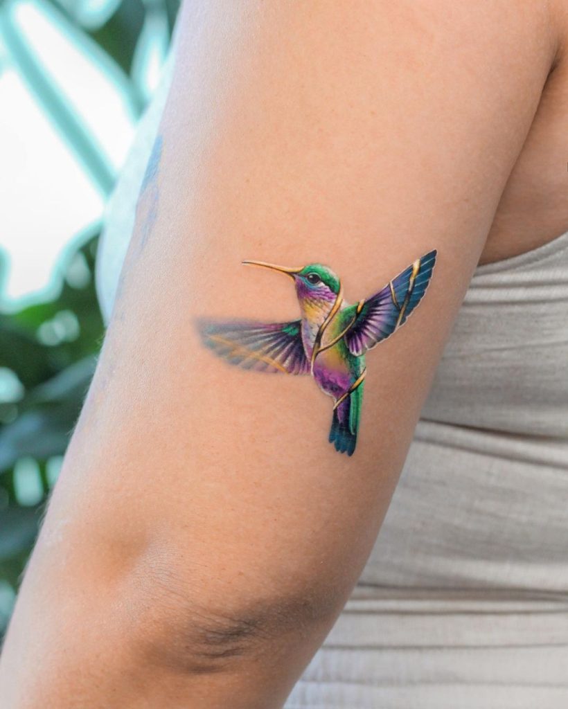 
Kintsugi Hummingbird Tattoo by Deborah Genchi