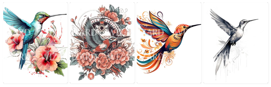 Tattoos Wizard hummingbird flash tattoos