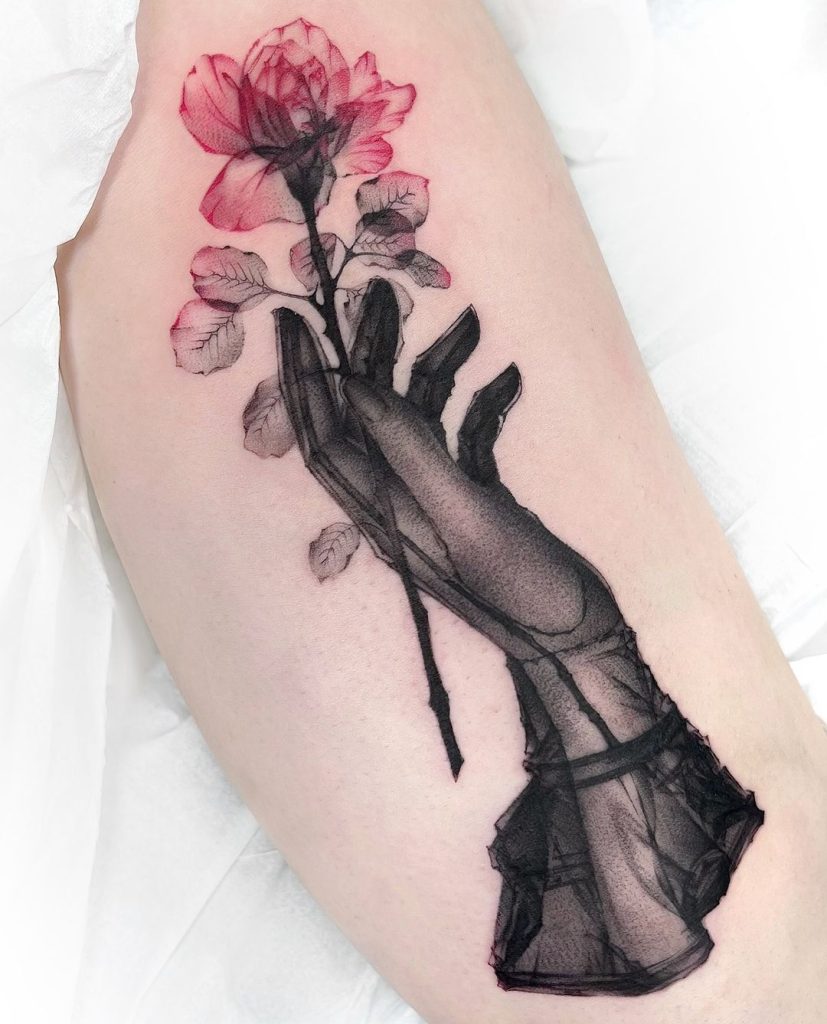 X-Ray Glove and Rose Tattoo by Camille