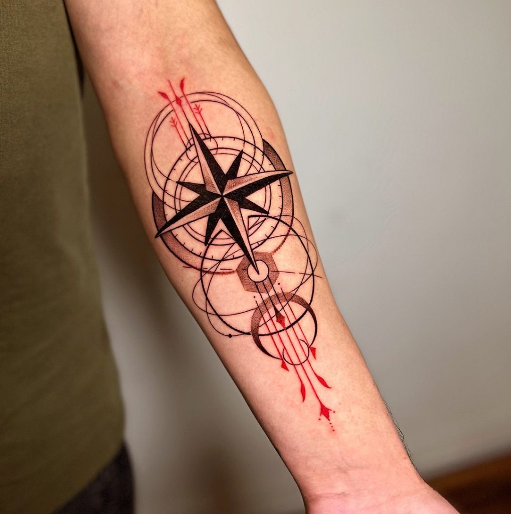 Cosmic Geometry Compass Tattoo by Immortal Tattoos