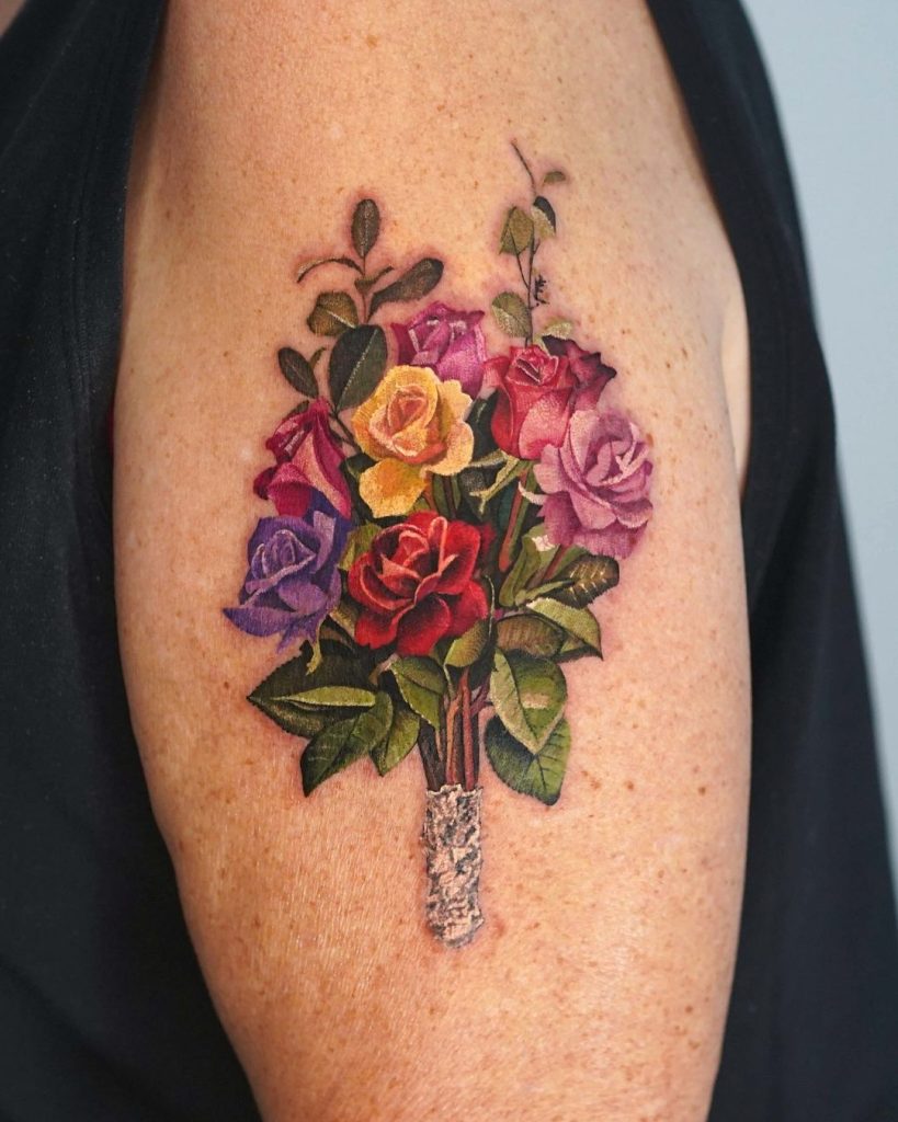 Rose Bouquet Tattoo by Myungdo