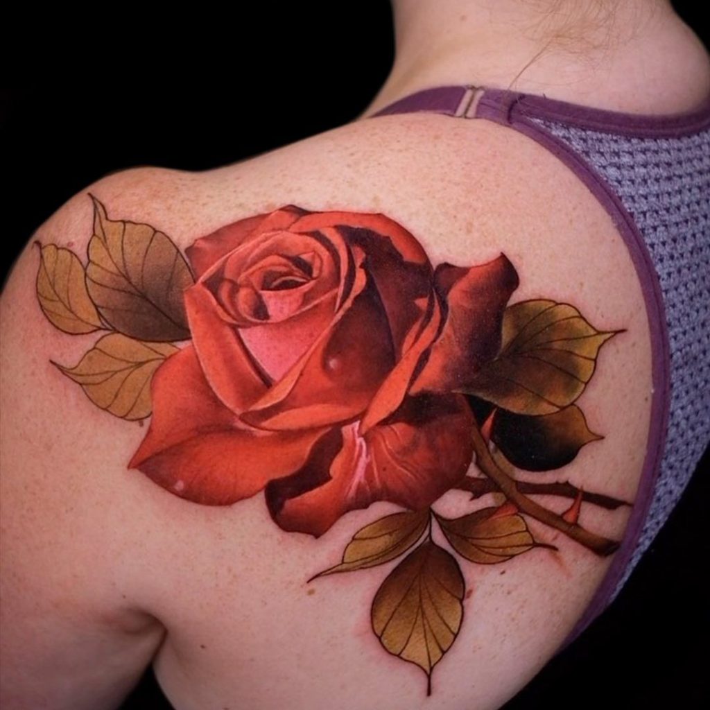 Illustrative Rose Tattoo by Antonina Malenkaya