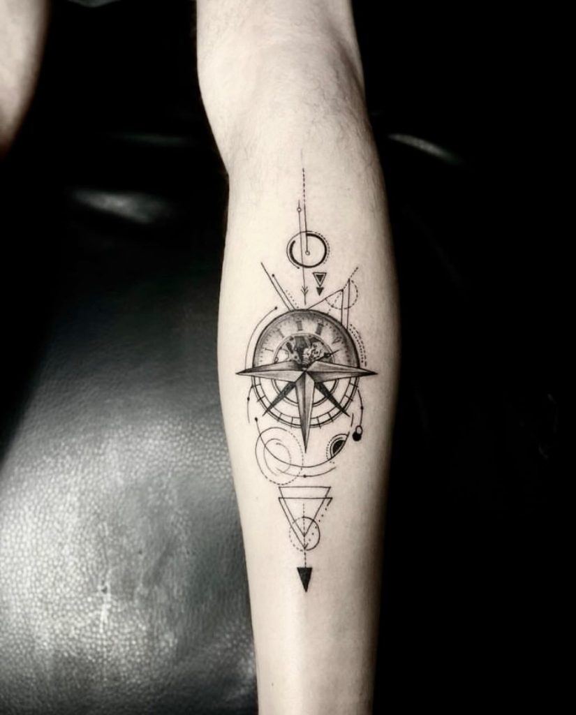 Geometric Compass Tattoo by Muzaffarnagar