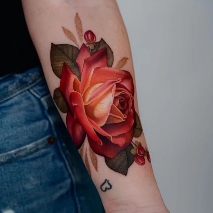 Illustrative Rose Tattoo by Monique Elizabeth DesRoches