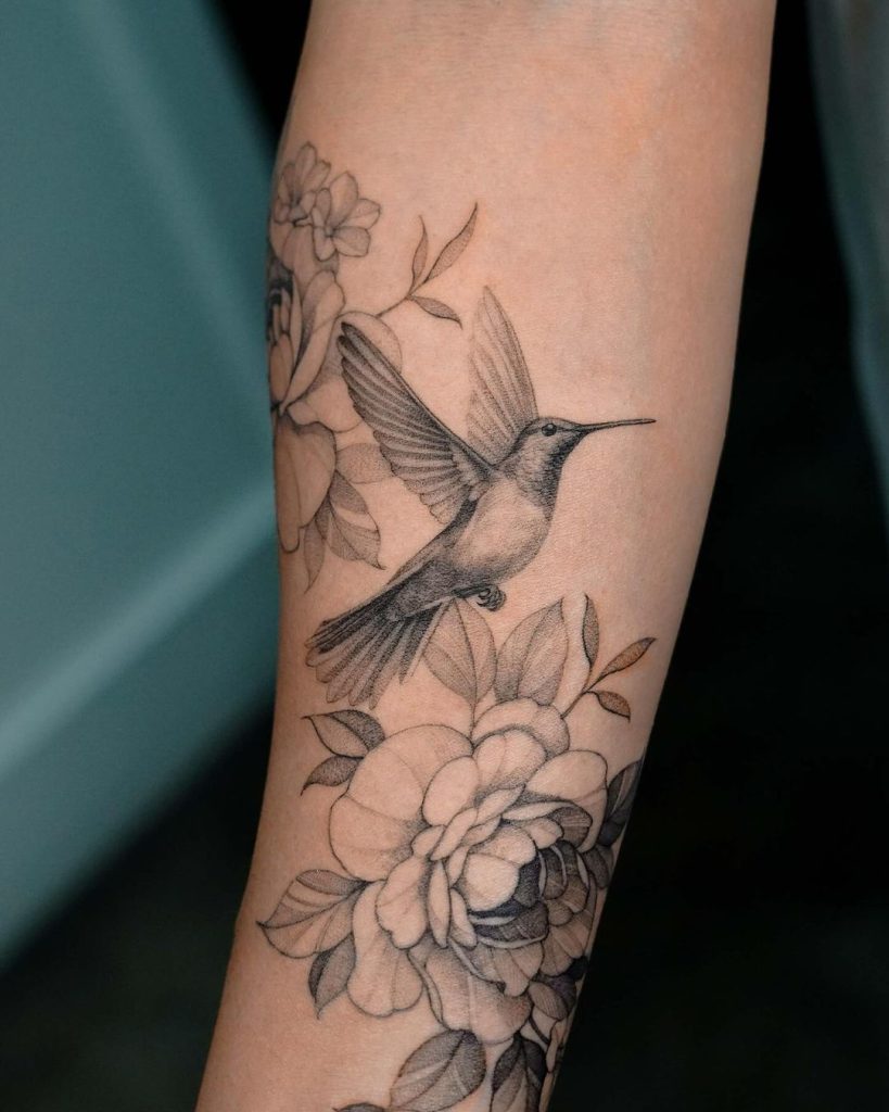 Dotwork Hummingbird Tattoo by ZEE