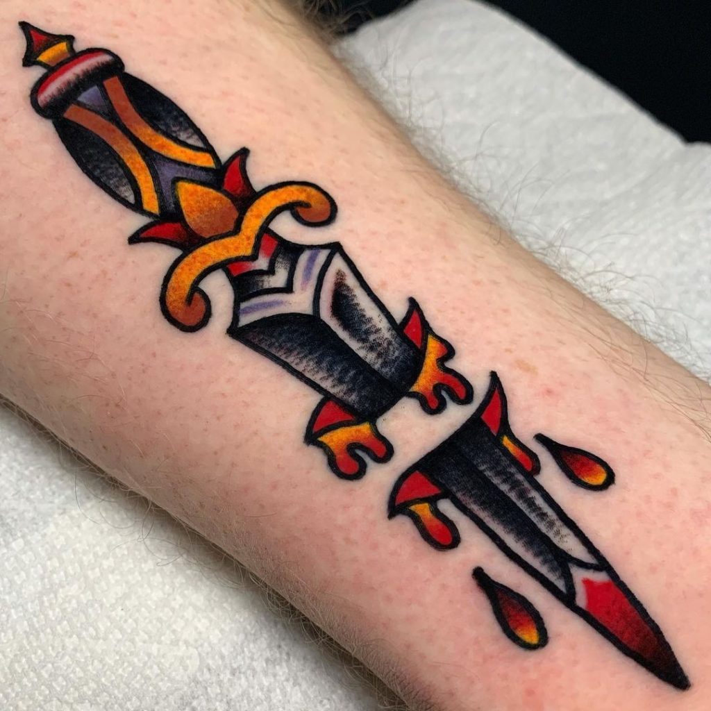 badass dagger tattoo
