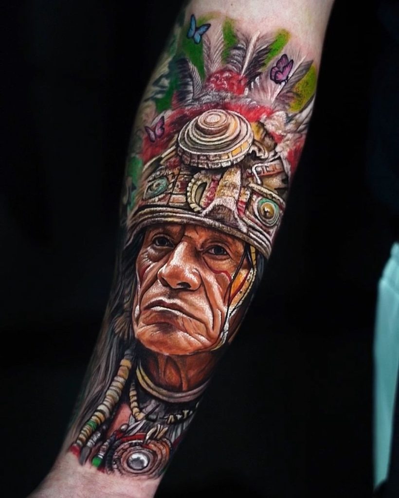 badass indian shaman tattoo
