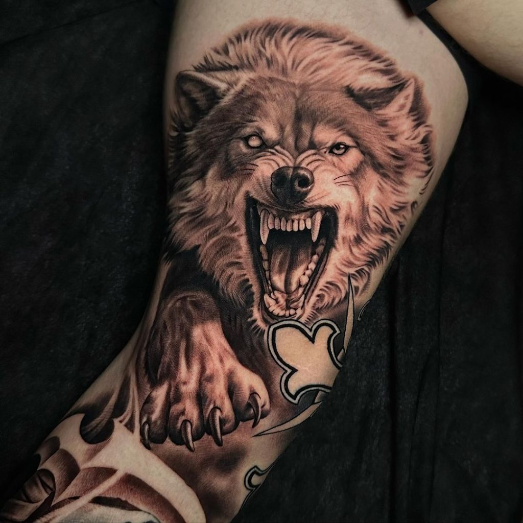 badass wolf tattoo