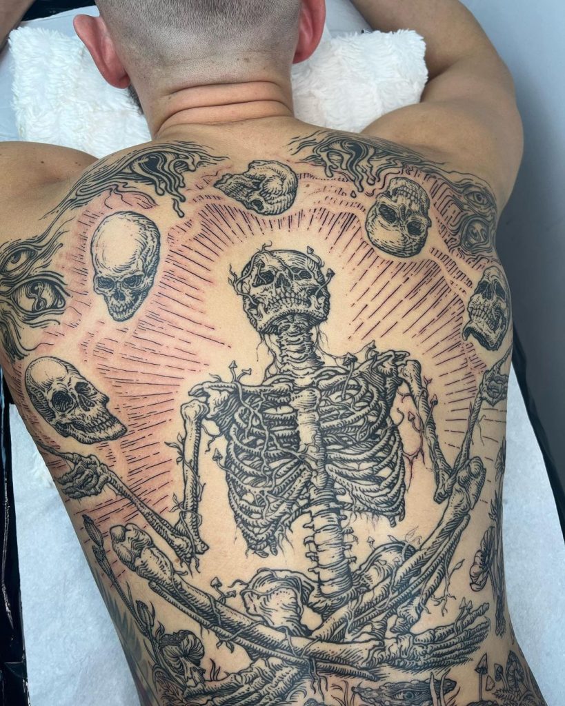 badass skeleton tattoo