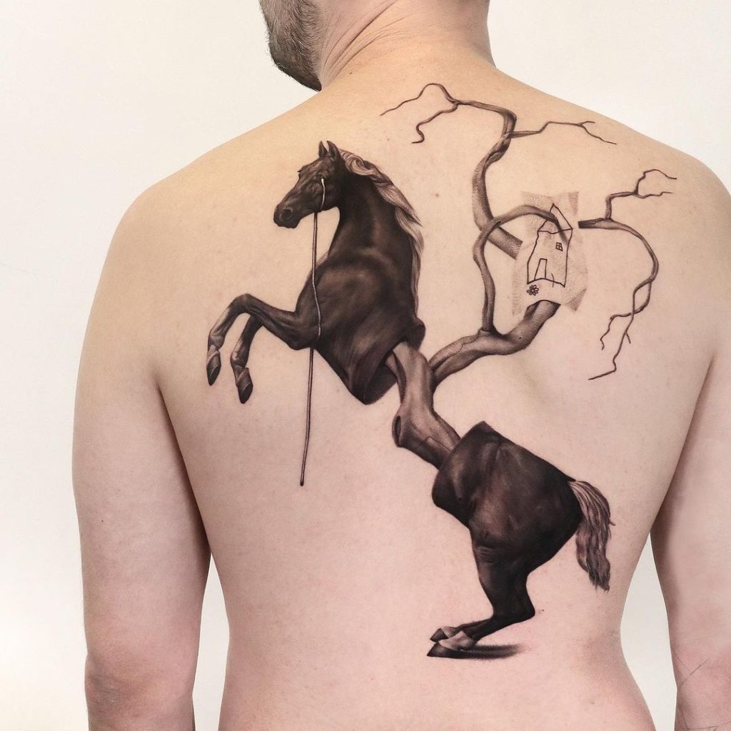badass horse tattoo