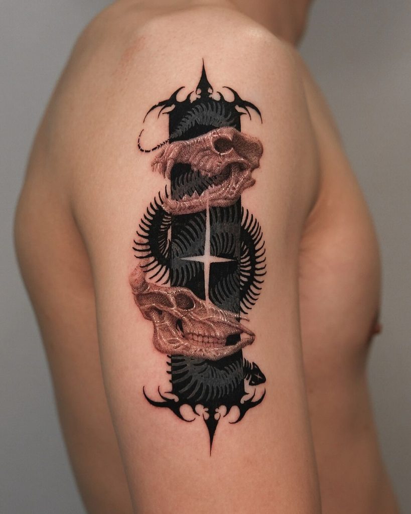 insane fossil creatures tattoo by Yujhi