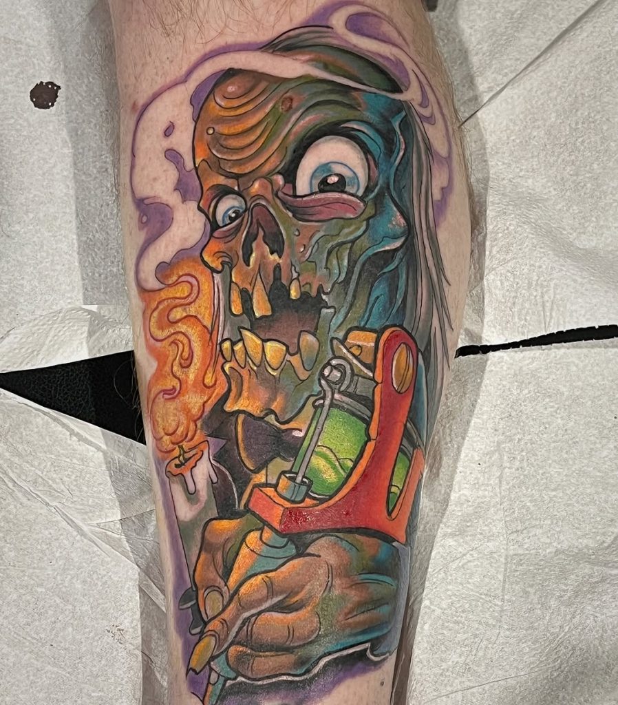 Crypt Keeper tattoo on Ace by Tony Ciavarro