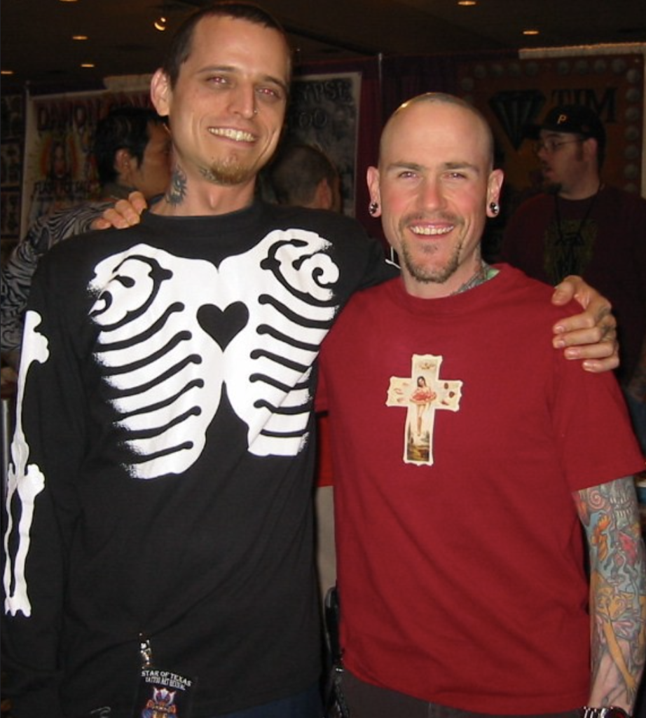 Marcus Pacheco (on the left) in a Tattoo Convention photo 