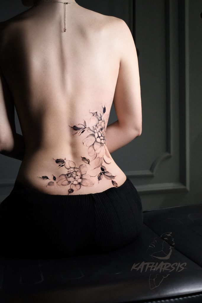 floral composition with roses and other flowers by vitalina