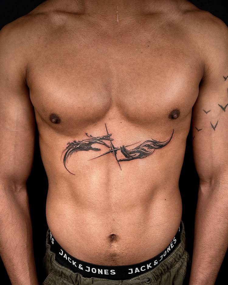 incredible chest tattoo connecting tattoo by solgrim