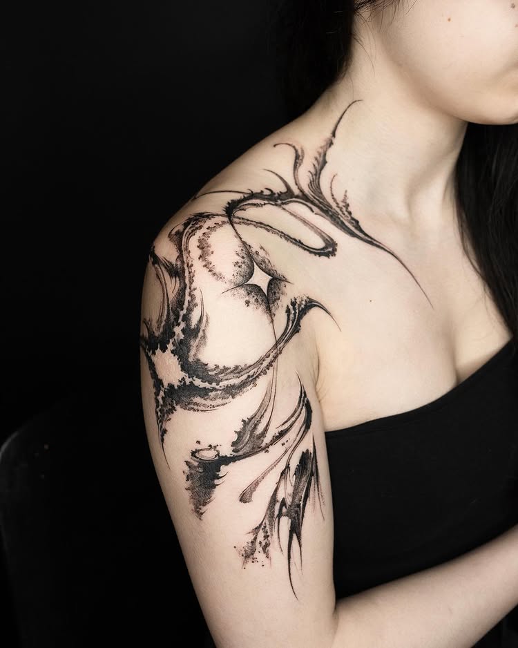 Solgrim freehand thorn spike tattoos