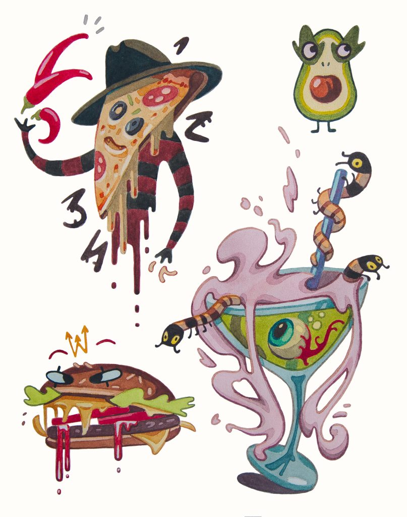 cartoon tattoo designs by Denis Kucherenko