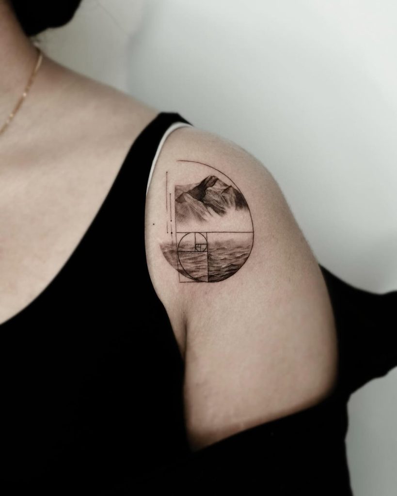golden ratio tattoo amazing work with nature by Tae