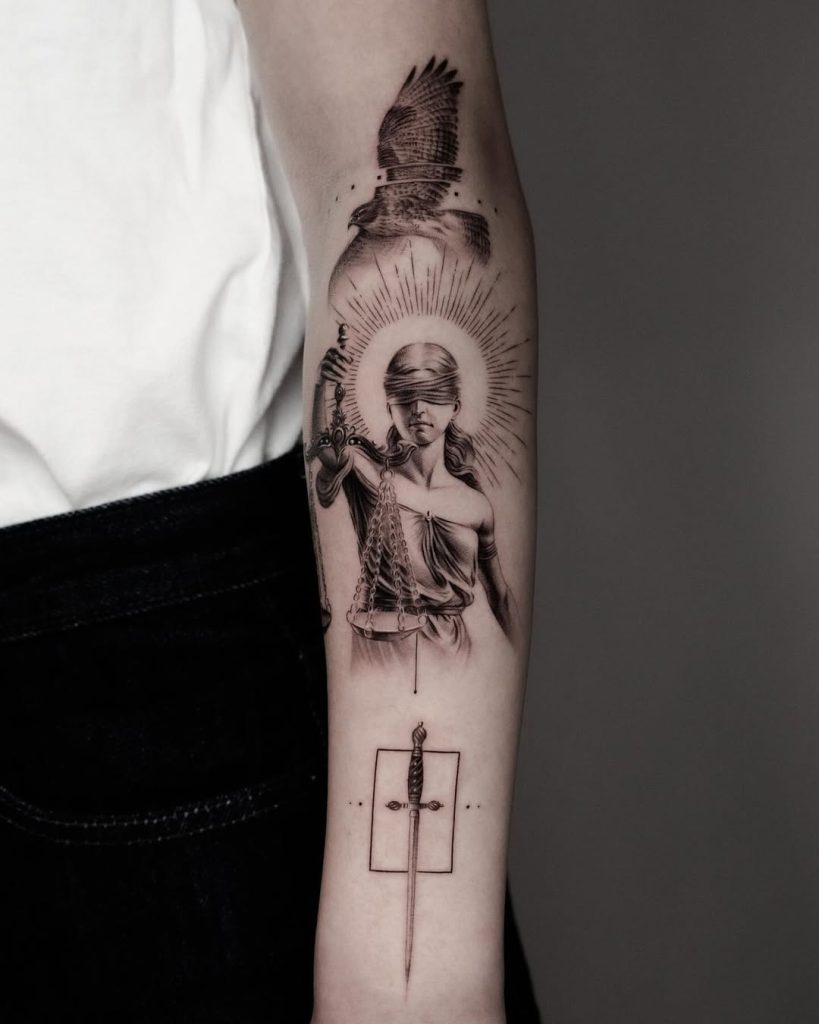 Tae south korean tattoo artist amazing sleeve in realistic black & grey style