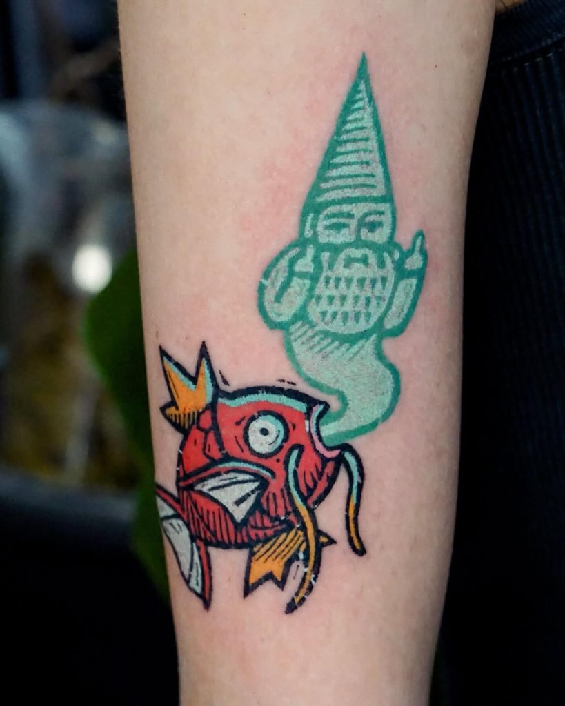 funniest pokemon magikarp tattoo by koblin