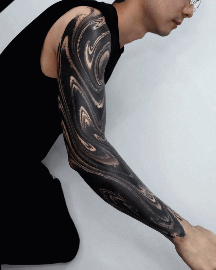amazing cyber sigilism tattoo by impasto