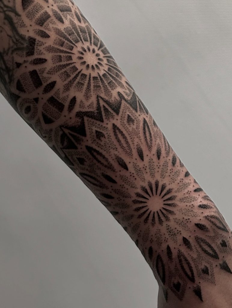 Dotwork Sleeve Mandalas by benhauben_tattoo