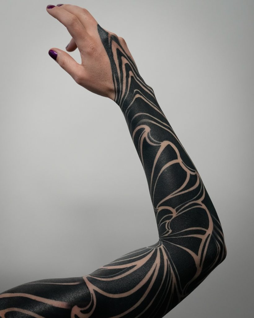 Blackwork Full Sleeve Tattoo by orientedart